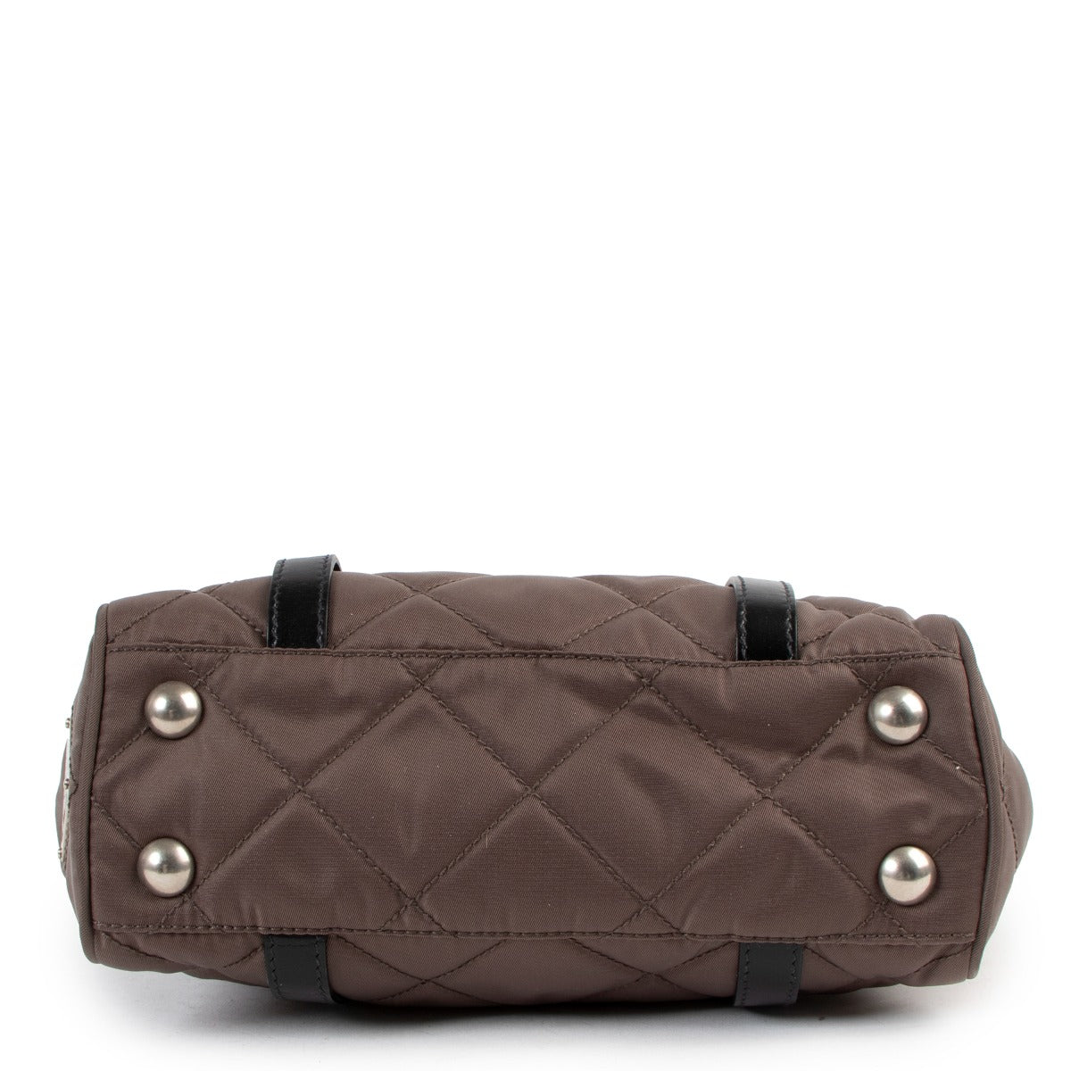 Prada Grey Quilted Tessuto Shoulder Bag