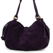 Buy authentic second hand Delvaux Purple Suede Eugene Shoulder Bag in good condition at Labellov in Antwerp.