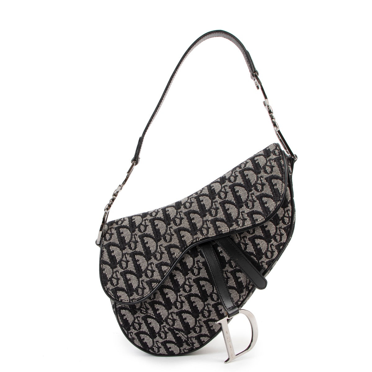 Shop now for your pre-loved, 100% authentic Christian Dior Black Oblique Canvas Saddle Bag , at Labellov.