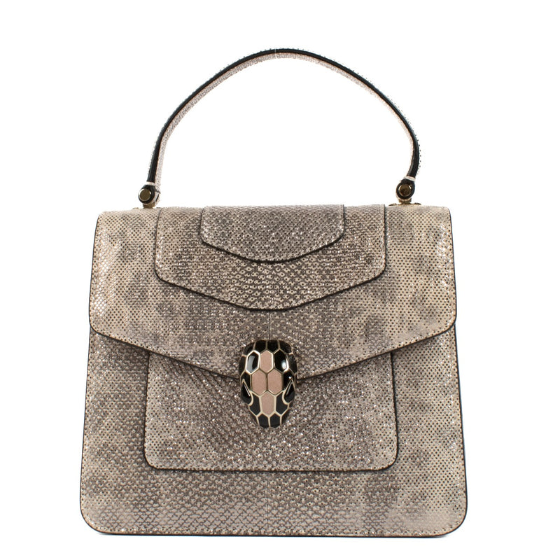 Bvlgari Metallic Karung Serpenti Forever Top Handle Bag