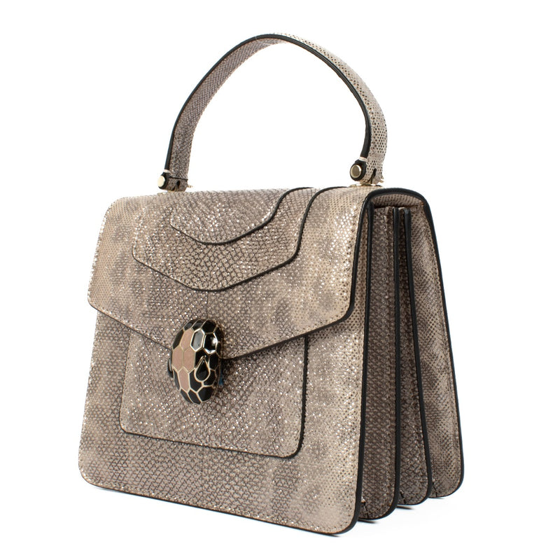 Bvlgari Metallic Karung Slangenleren Serpenti Forever Tas met Handvat
