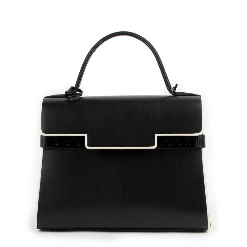 Delvaux Spring/Summer 2016 Tempête MM Illusion Black & Ivory Box Calf