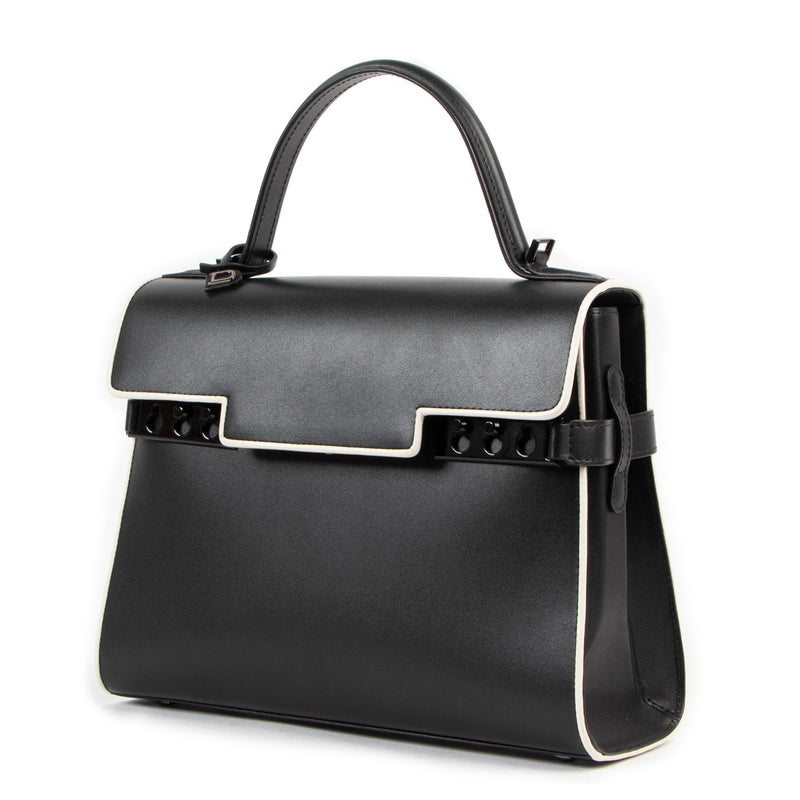 Delvaux Spring/Summer 2016 Tempête MM Illusion Black & Ivory Box Calf