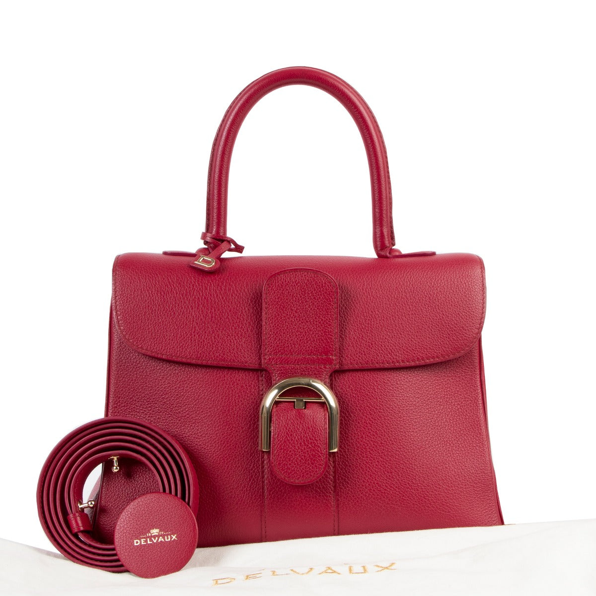 Delvaux Brillant MM Framboise Rodéo Calf Handbag