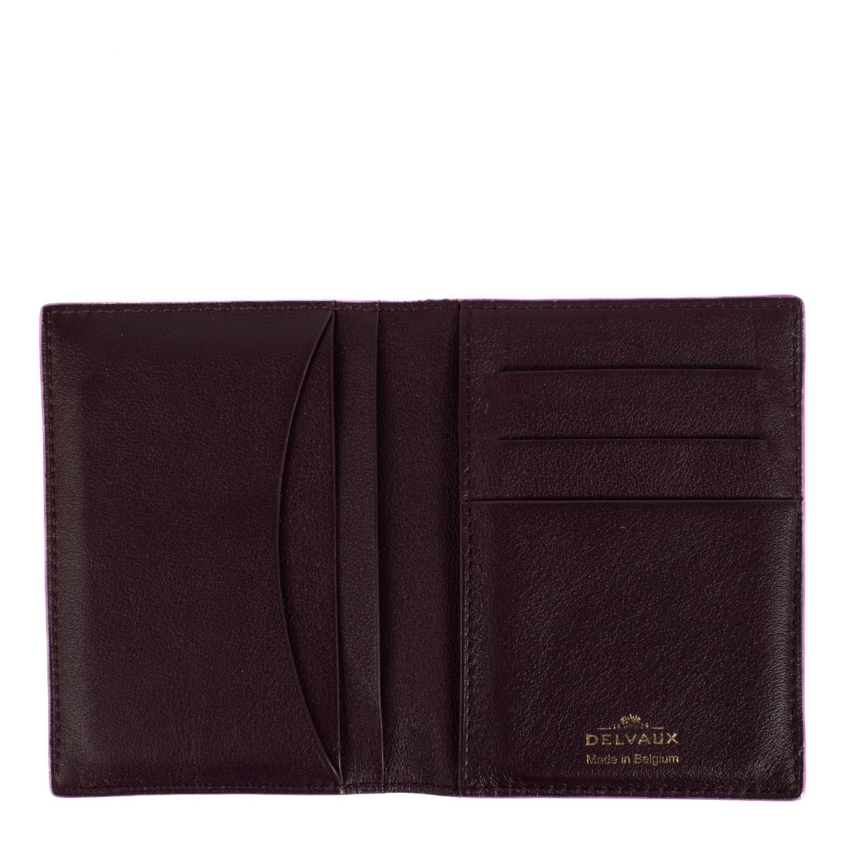 Delvaux Purple Leather Card Holder Wallet