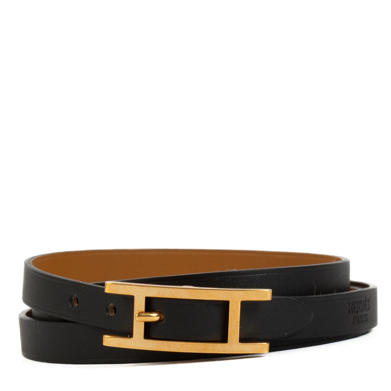 Authentic second hand Hermès Black Behapi Double Tour Bracelet on Labellov.com