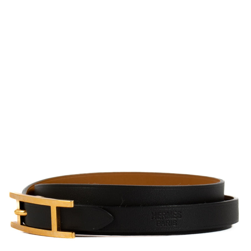 Authentic second hand Hermès Black Behapi Double Tour Bracelet on Labellov.com