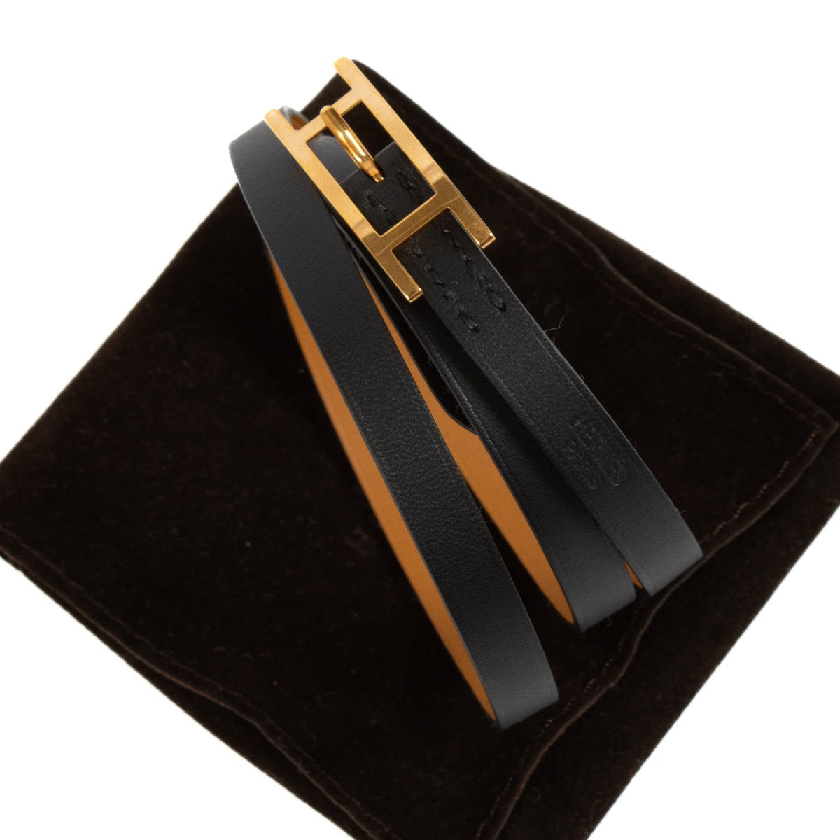Authentic second hand Hermès Black Behapi Double Tour Bracelet on Labellov.com
