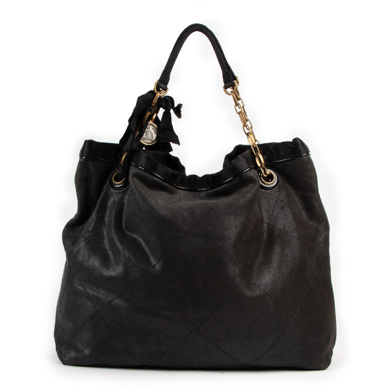 Lanvin Black Amalia Leather Ribbon Shoulder Bag