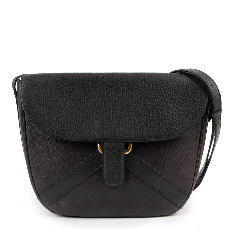 Delvaux Brown Grained Leather Crossbody Bag