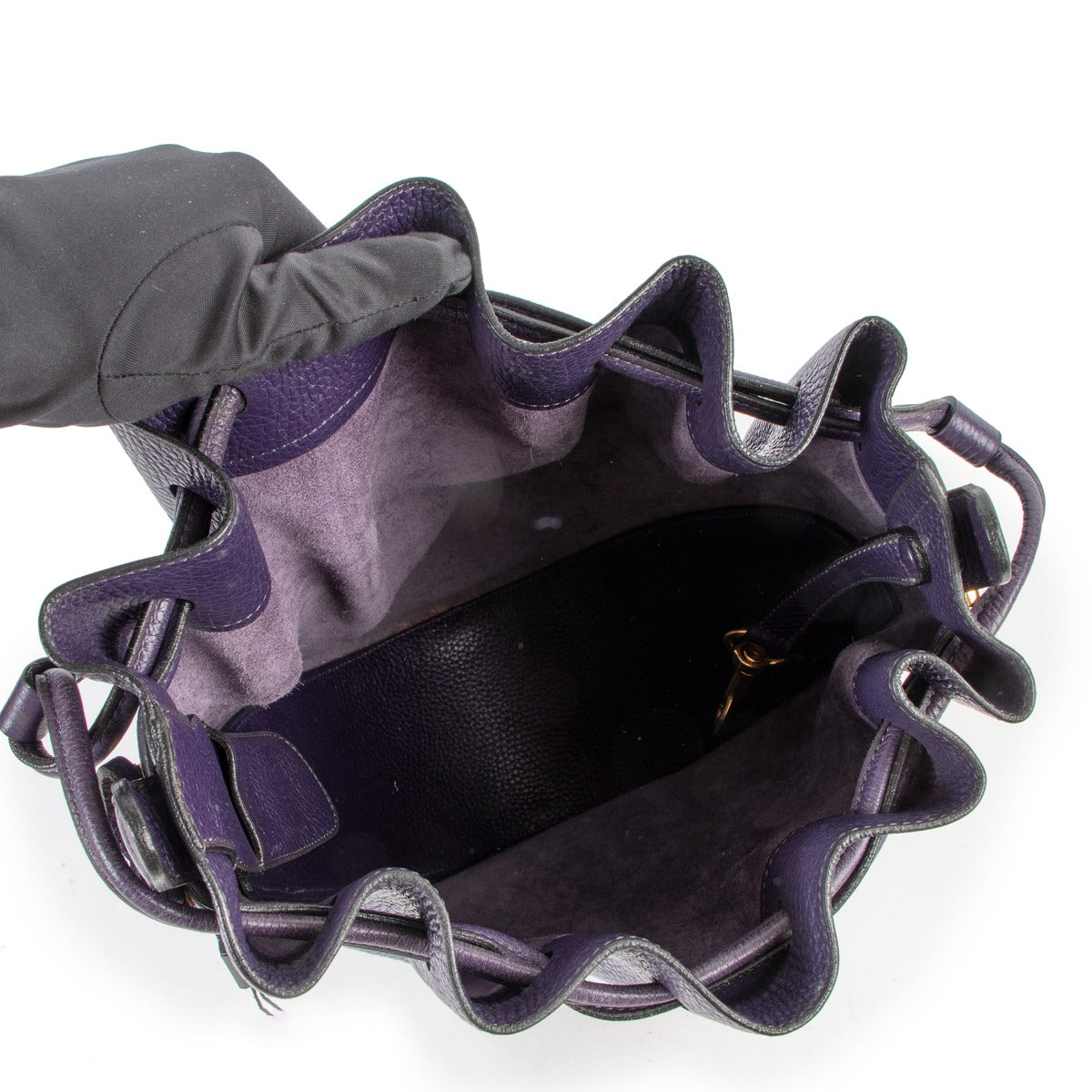 Buy authentic second hand Delvaux Purple Leather tabarin Shoulder bag in good condition at Labellov in Antwerp.