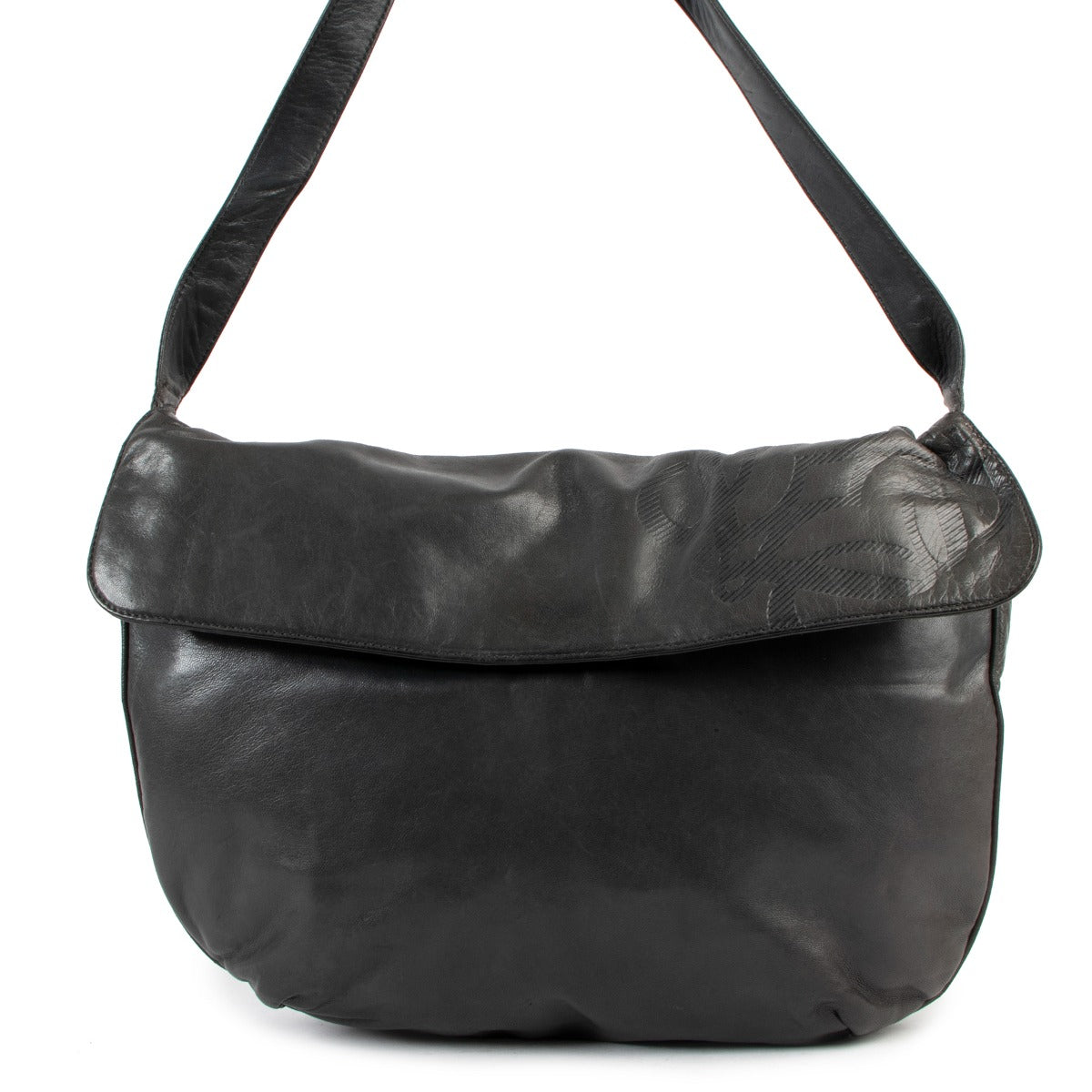 Loewe Khaki Anagram Lamskin Shoulder Bag