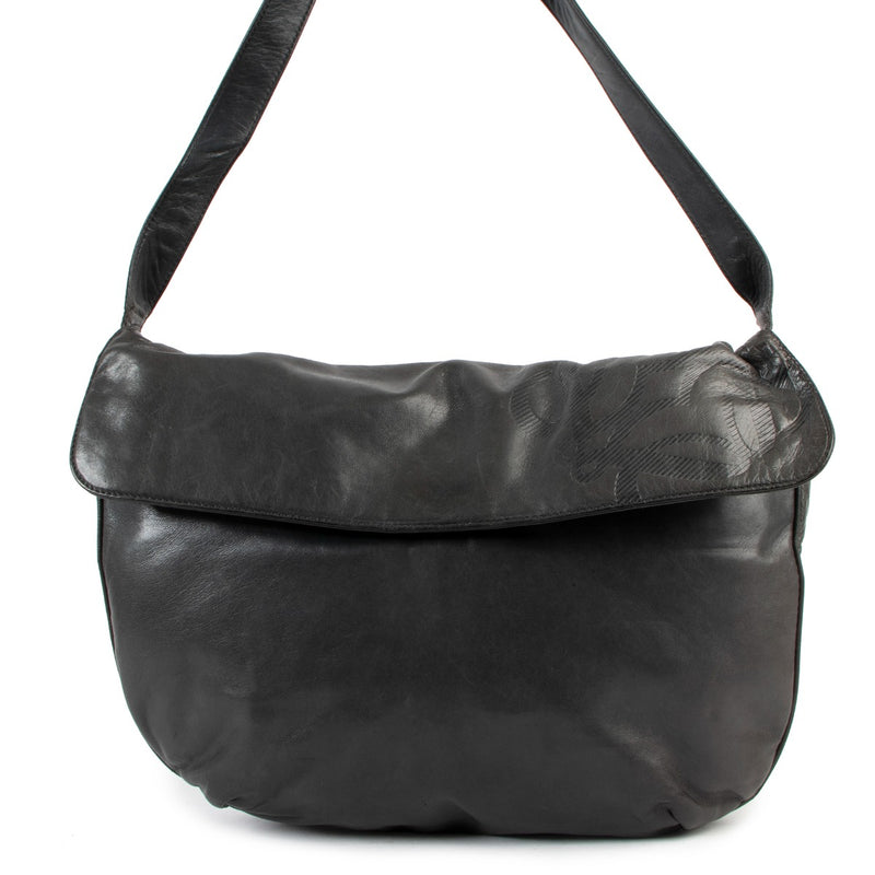 Loewe Khaki Anagram Lamskin Shoulder Bag