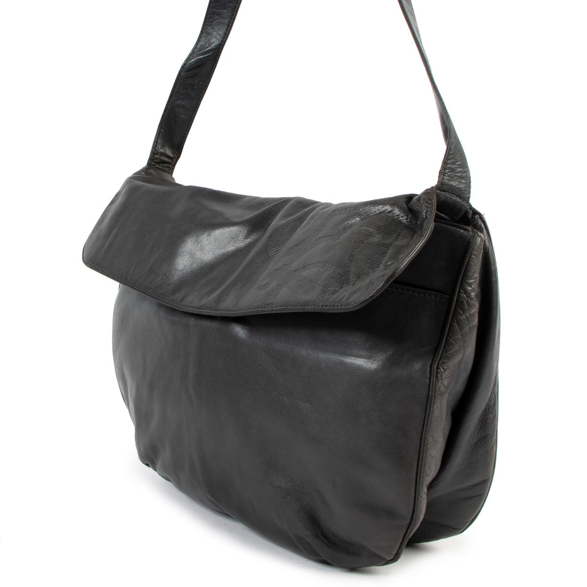 Loewe Khaki Anagram Lamskin Shoulder Bag