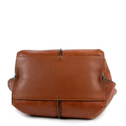 Chloé Cognac Logo Embossed Leather Medium Vick Tote Bag