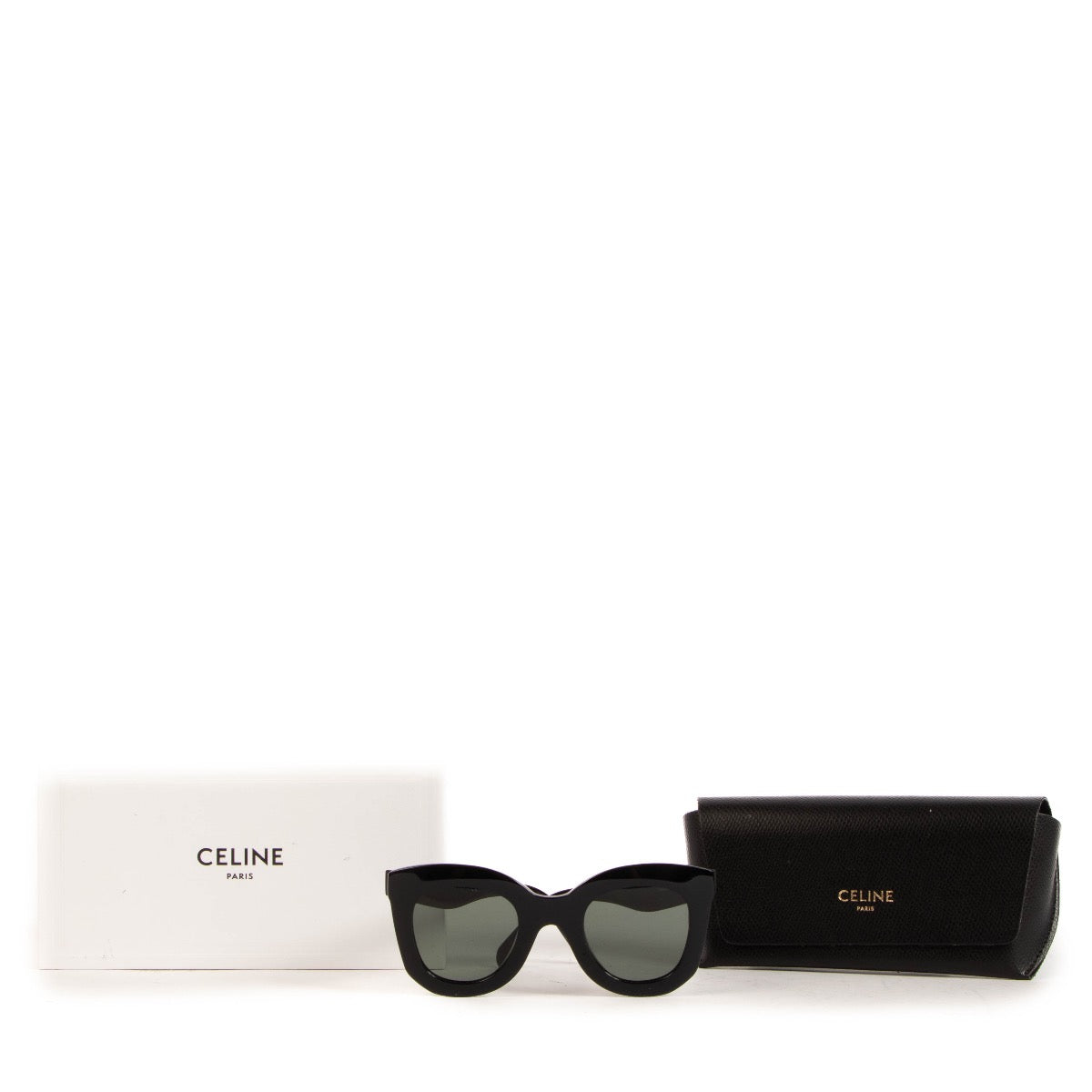 shop safe online at Labellov in Antwerp, Brussels and Knokke these 100% authentic second hand Celine Black Acetate Butterfly S005 Sunglasses