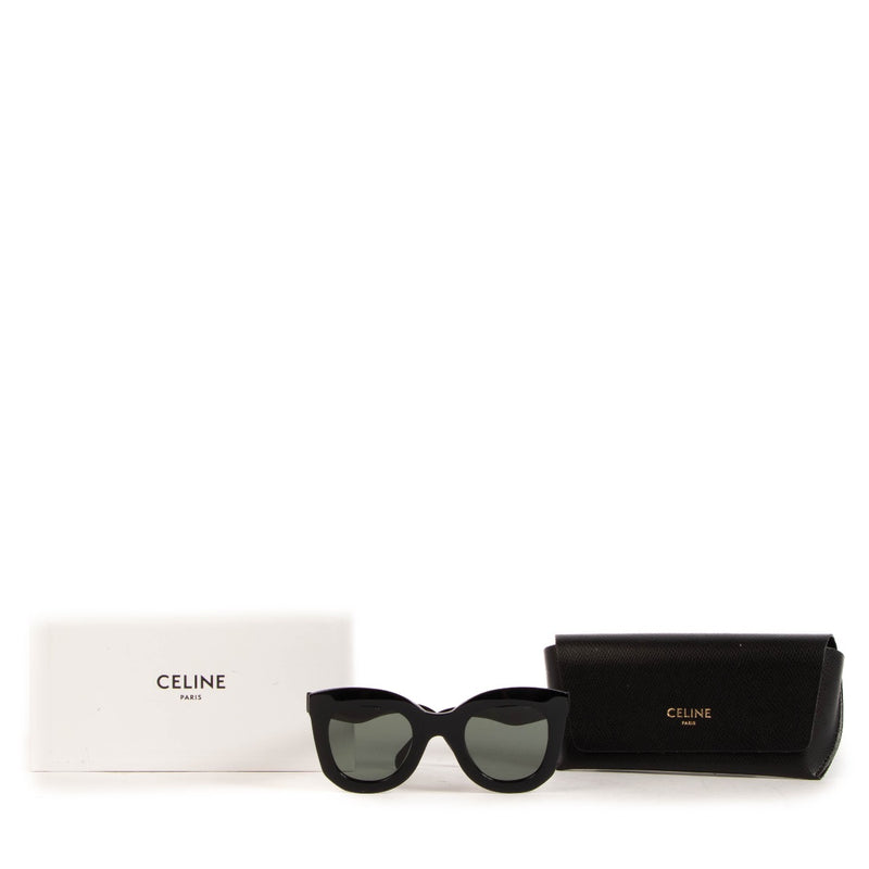shop safe online at Labellov in Antwerp, Brussels and Knokke these 100% authentic second hand Celine Black Acetate Butterfly S005 Sunglasses