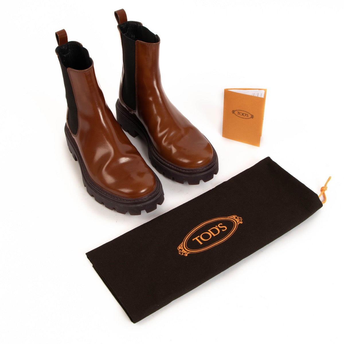 shop 100% authentic second hand Tods Brown Leather Chelsea Boots - Size 36 on Labellov.com