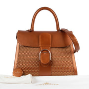 Shop safe online at Labellov in Antwerp this 100% authentic second hand Delvaux Bronze Toile De Cuir GM Brillant