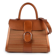 Shop safe online at Labellov in Antwerp this 100% authentic second hand Delvaux Bronze Toile De Cuir GM Brillant