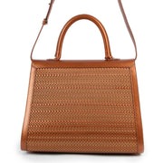 Shop safe online at Labellov in Antwerp this 100% authentic second hand Delvaux Bronze Toile De Cuir GM Brillant