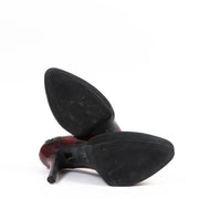 Buy authentic second-hand Gucci Burgundy Leather Platform Heels in Size 41 in very good condition at Labellov in Antwerp.