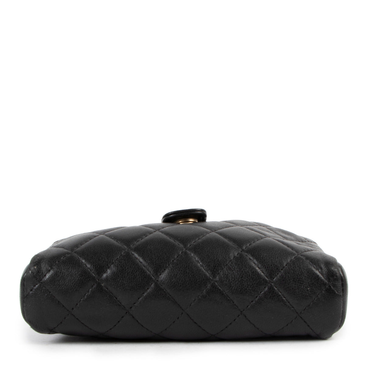 Chanel Pochette de Téléphone Mini en Agneau Matelassé Noir