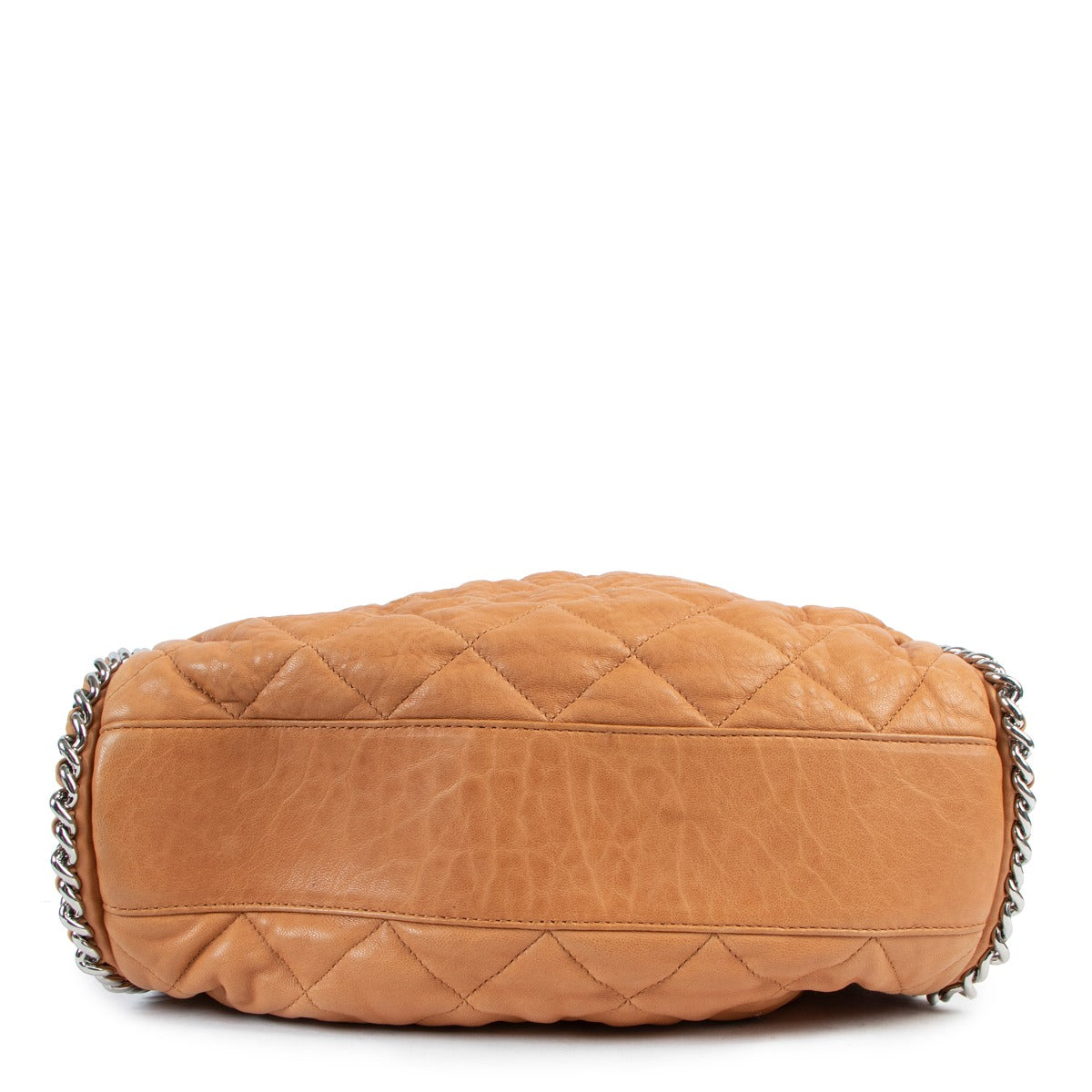 Chanel Honey Beige Quilted Washed Lambskin Chain Around Hobo Bag