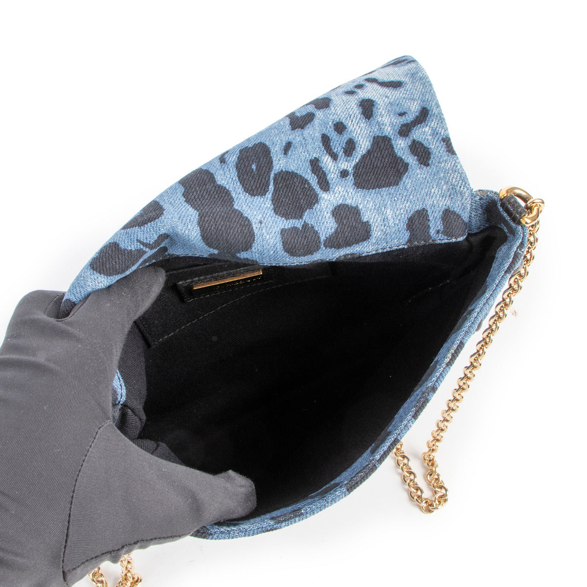 Sac bandoulière Miss Martini en jean léopard bleu Dolce & Gabbana