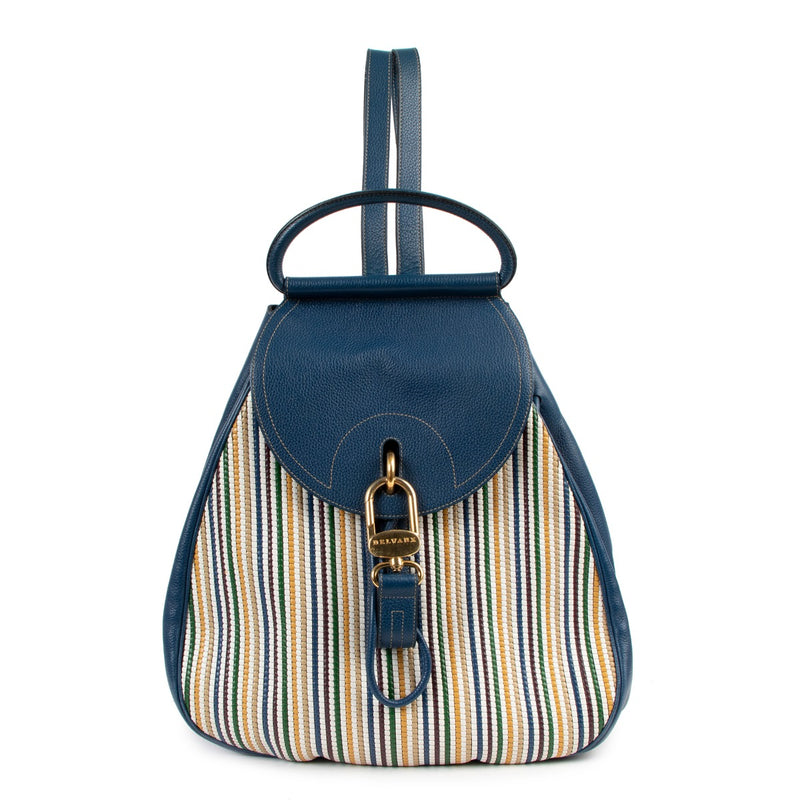 Delvaux Blue Toile De Cuir Lucifer Backpack