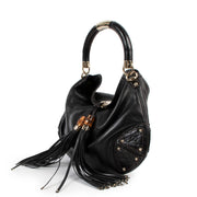 Gucci Black Guccissima Indy Medium Top Handle Bag