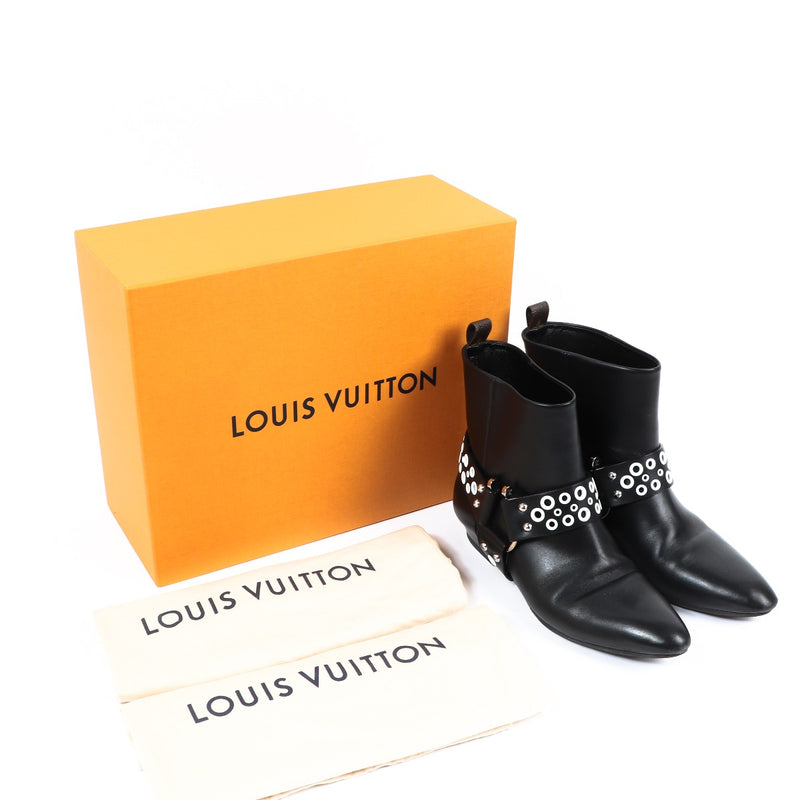 Louis Vuitton Black Rhapsody Stud Ankle Boots