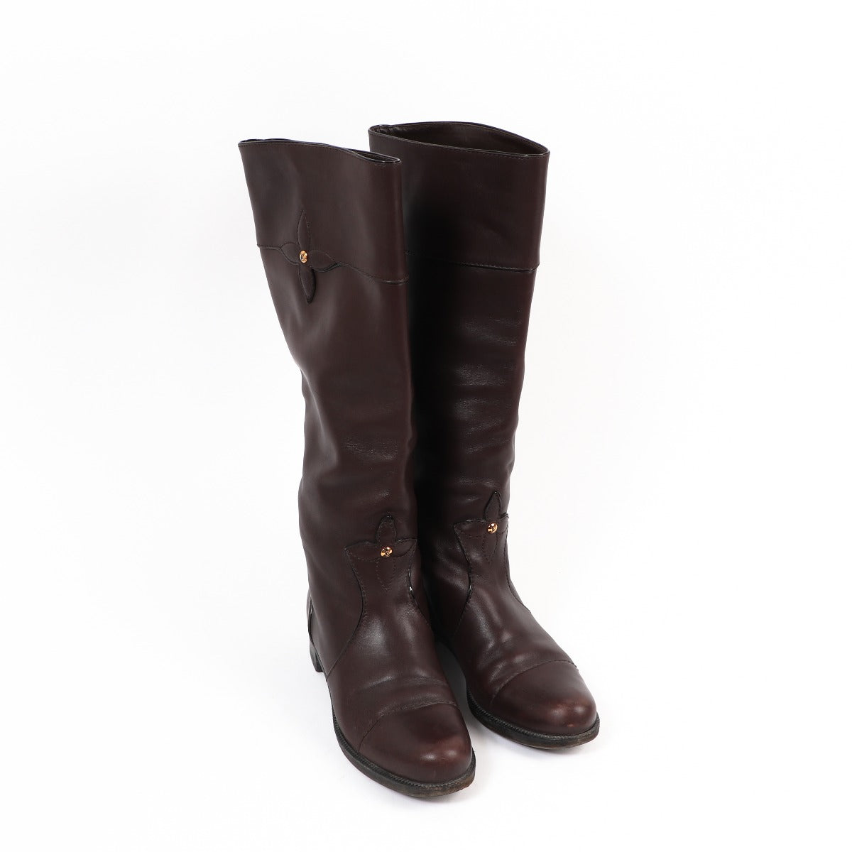 Buy authentic second-hand Louis Vuitton Brown Leather Boots in Size 40 in very good condition at Labellov in Antwerp.
