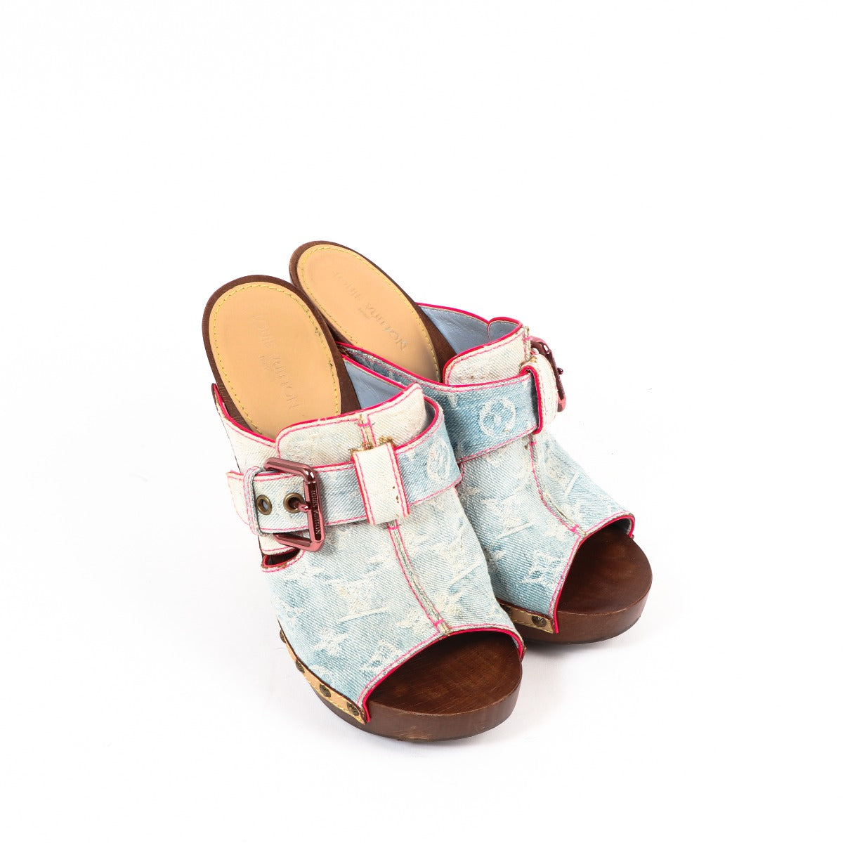 Louis Vuitton Rosa Denim Muilklompen - Maat 40