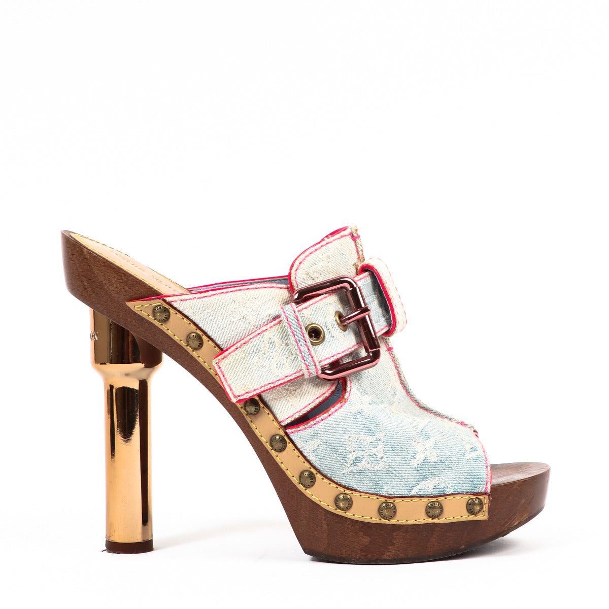 Louis Vuitton Rosa Denim Muilklompen - Maat 40
