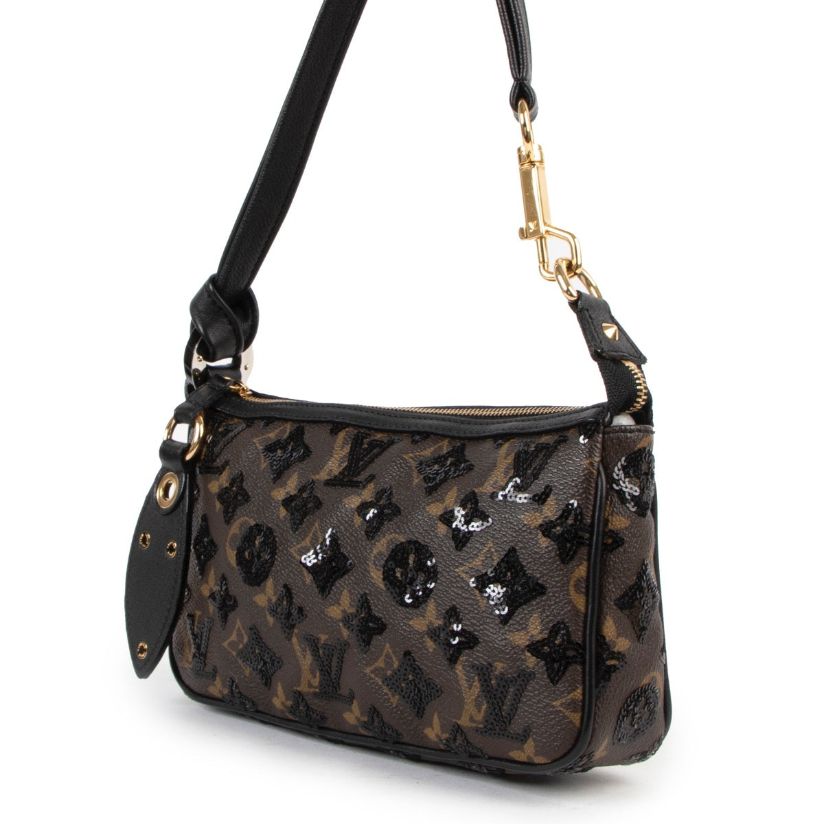 Shop safe online at Labellov in Antwerp this 100% authentic second hand Louis Vuitton Monogram Black Sequins Eclipse Pochette