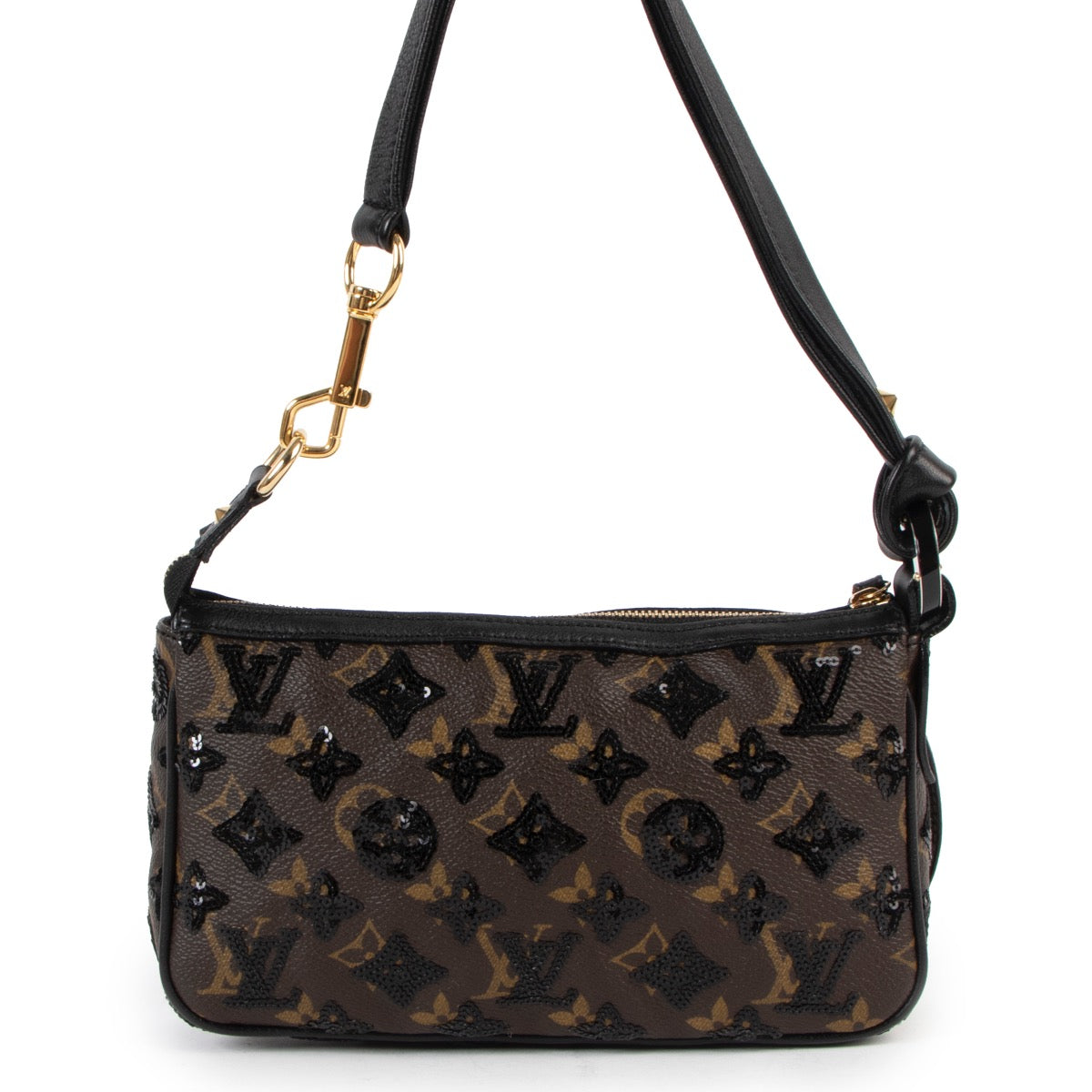 Shop safe online at Labellov in Antwerp this 100% authentic second hand Louis Vuitton Monogram Black Sequins Eclipse Pochette