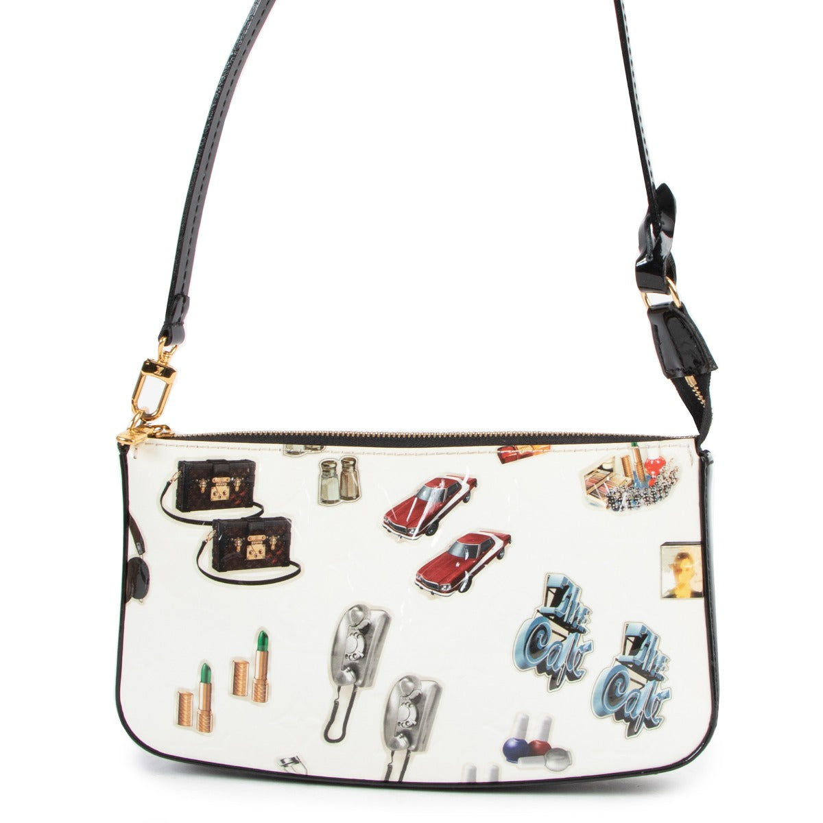 Louis Vuitton Spring/Summer 2015 White Monogram Vernis Stickers Pochette Accessories