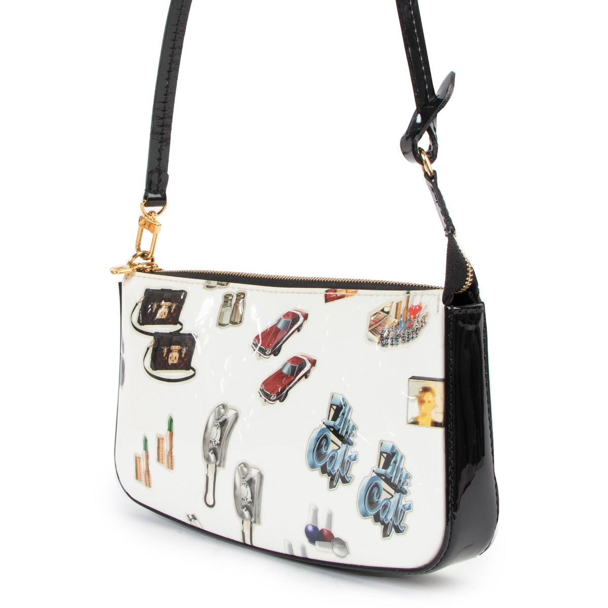 Louis Vuitton Spring/Summer 2015 White Monogram Vernis Stickers Pochette Accessories