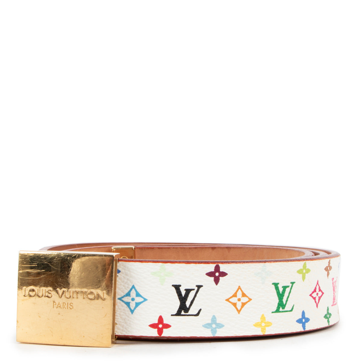 Louis Vuitton Murakami Monogram Leather Belt - size 90