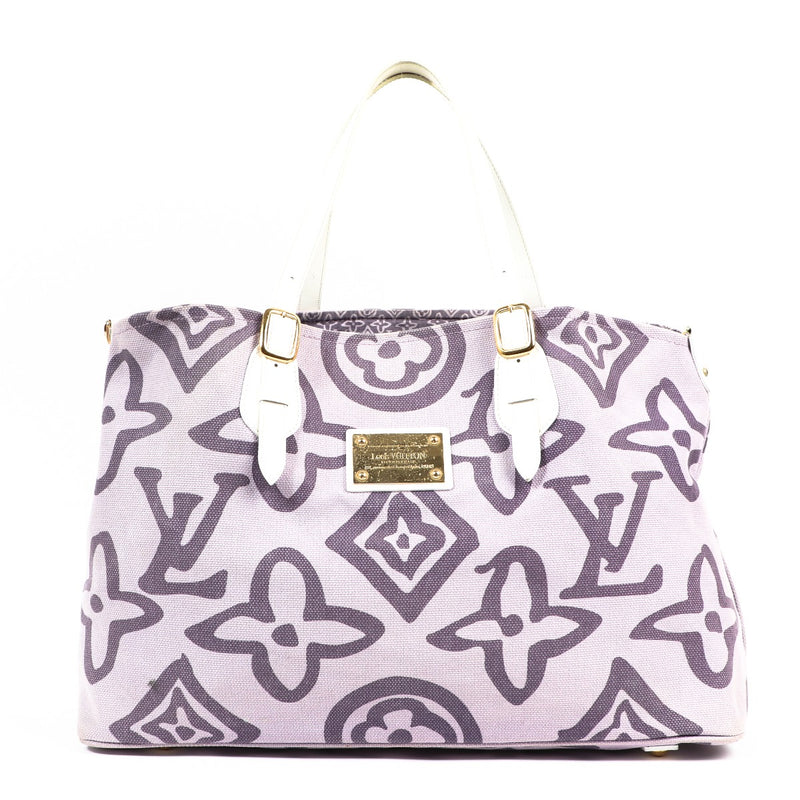 Buy an authentic second-hand Louis Vuitton Purple Tahitienne Canvas Cabas Shoulder Bag in very good condition at Labellov in Antwerp.