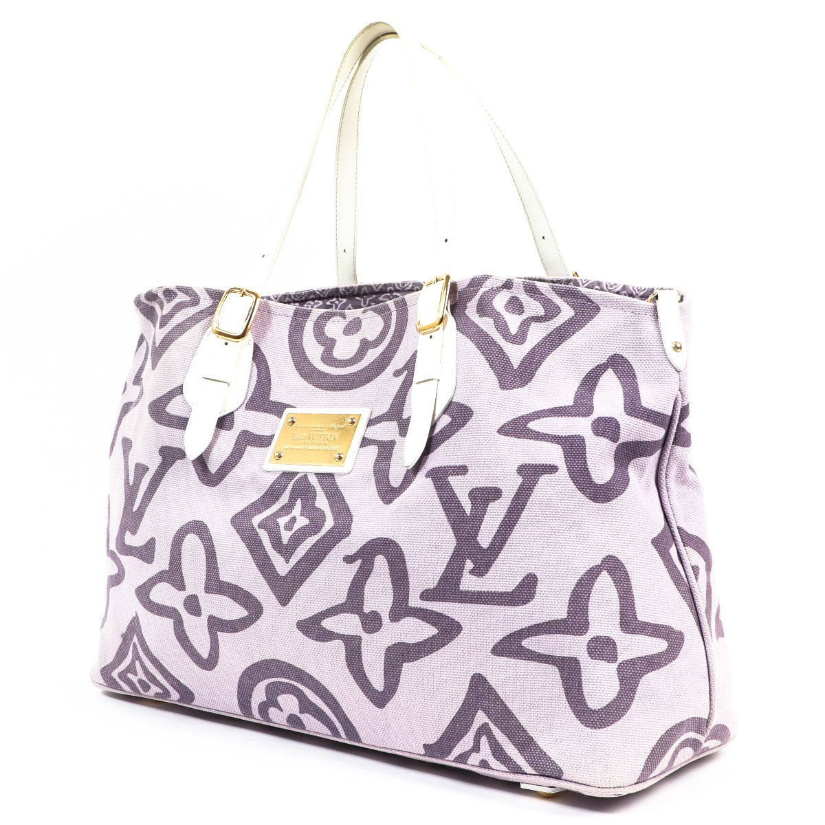 Buy an authentic second-hand Louis Vuitton Purple Tahitienne Canvas Cabas Shoulder Bag in very good condition at Labellov in Antwerp.