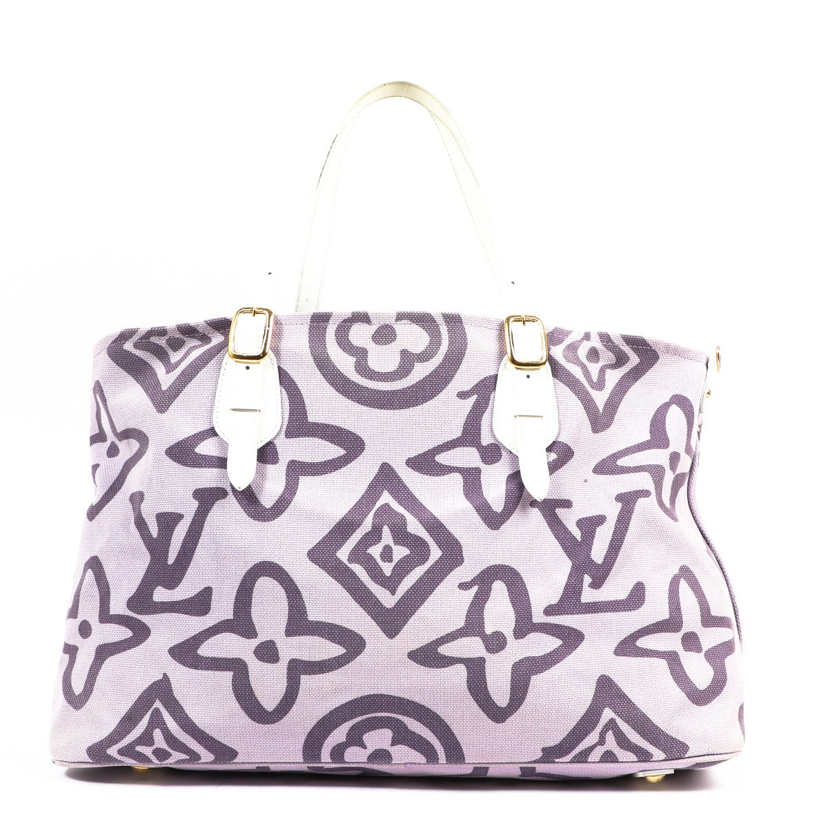 Buy an authentic second-hand Louis Vuitton Purple Tahitienne Canvas Cabas Shoulder Bag in very good condition at Labellov in Antwerp.
