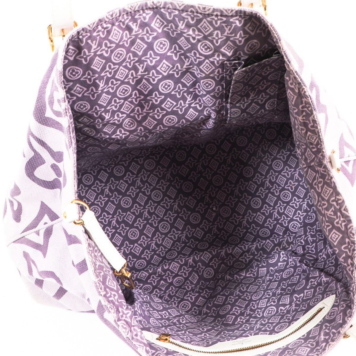 Buy an authentic second-hand Louis Vuitton Purple Tahitienne Canvas Cabas Shoulder Bag in very good condition at Labellov in Antwerp.
