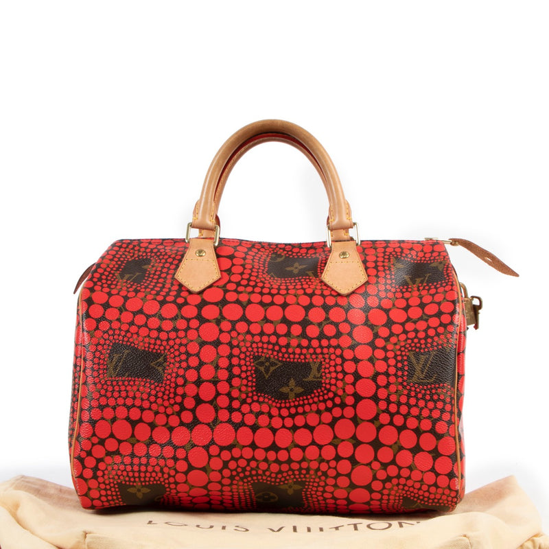 Shop safe online at Labellov in Antwerp this 100% authentic second hand Louis Vuitton Speedy 30 Yayoi Kusama Monogram Top handle