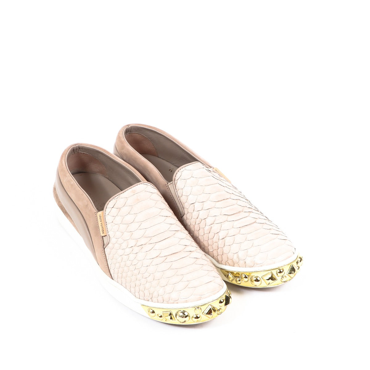 Buy authentic second-hand Louis Vuitton Beige Leather Flats in Size 40 in very good condition at Labellov in Antwerp.