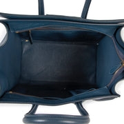 Buy an authentic second hand Celine Blue Leather Mini Luggage Top Handle in very good condition at Labellov