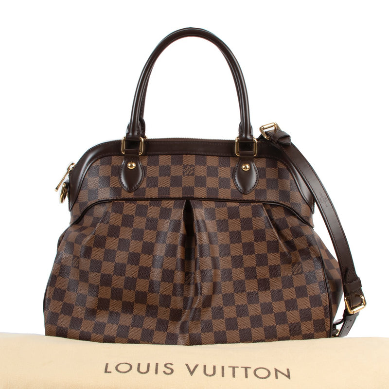 Buy an authentic second hand Louis Vuitton Damier Ebene Trevi GM Shoulder Bag in very good condition at Labellov
