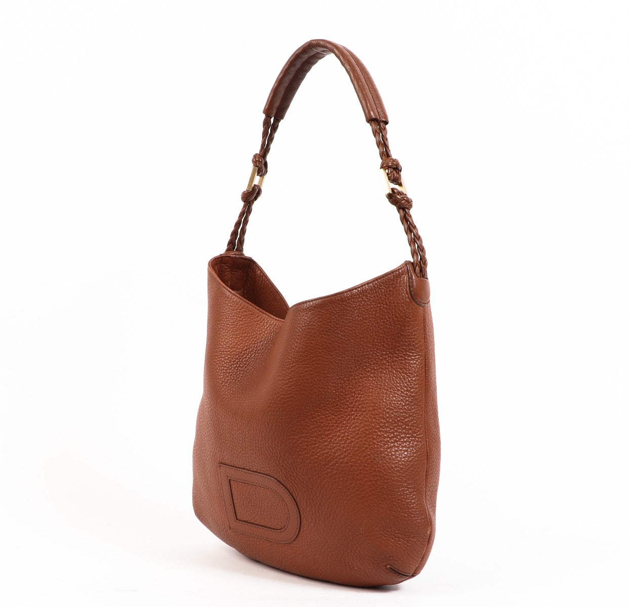 Buy an authentic second hand Delvaux Cognac Le Louise Tresse Taurillon Shoulder Bag in very good condition at Labellov.com