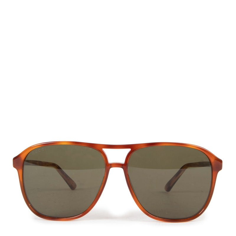 Gucci GG0016 Turtoise Havana Aviator Sunglasses